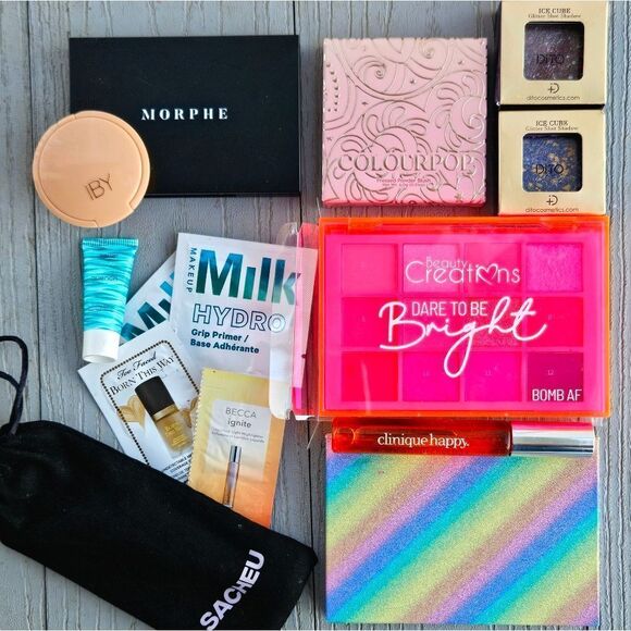 MAKEUP BUNDLE 13 ITEMS NEW - LIKE NEW MORPHE TARTE MILK BECCA COLOURPOP CLINIQUE - Picture 5 of 16